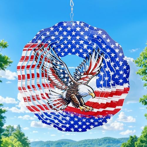 American Eagle Flag Wind Spinner, 11 in