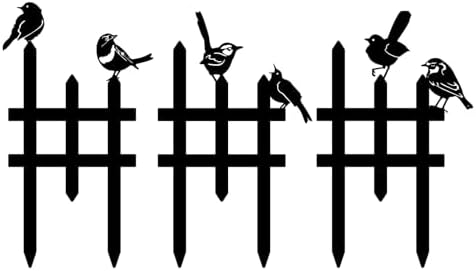 Bird Garden Fence, Set of 3, Black