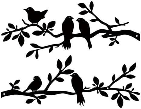 Birds on a Branch Wall Art, Set of 2, Black
