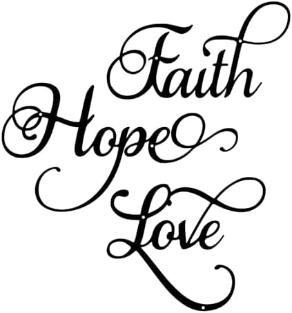 Faith Hope Love Sign, Set of 3, Black