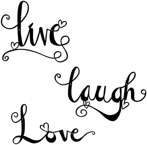 Live Laugh Love Sign, Set of 3, Black