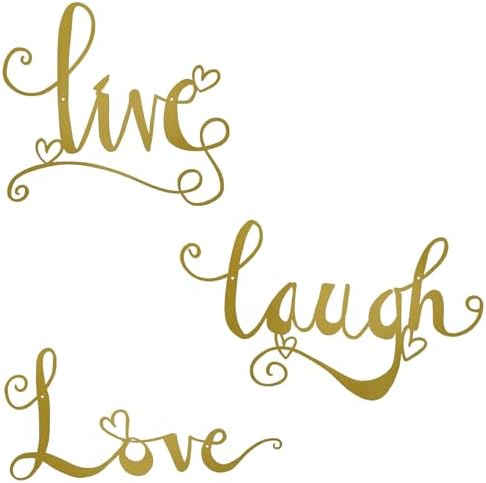 Live Laugh Love Sign, Set of 3, Gold