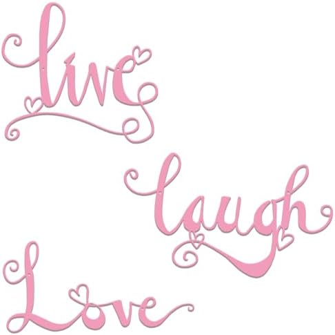 Live Laugh Love Sign, Set of 3, Pink