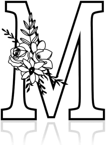 Monogram Letter M Wall Sign, 12 in