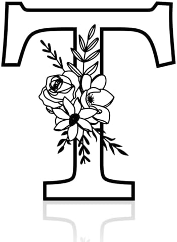 Monogram Letter T Wall Sign, 12 in