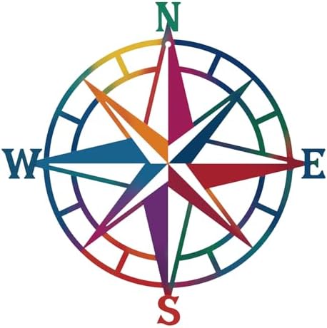 Nautical Compass Wall Decor, 11 in, Colorful