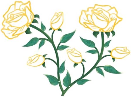 Rose and Leaf Wall Decor, Set of 2, Yellow and Green
